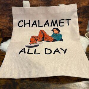 Timothée Chalamet "Chalamet All Day" Canvas Tote Purse Bag NEW (SKU: 26W)